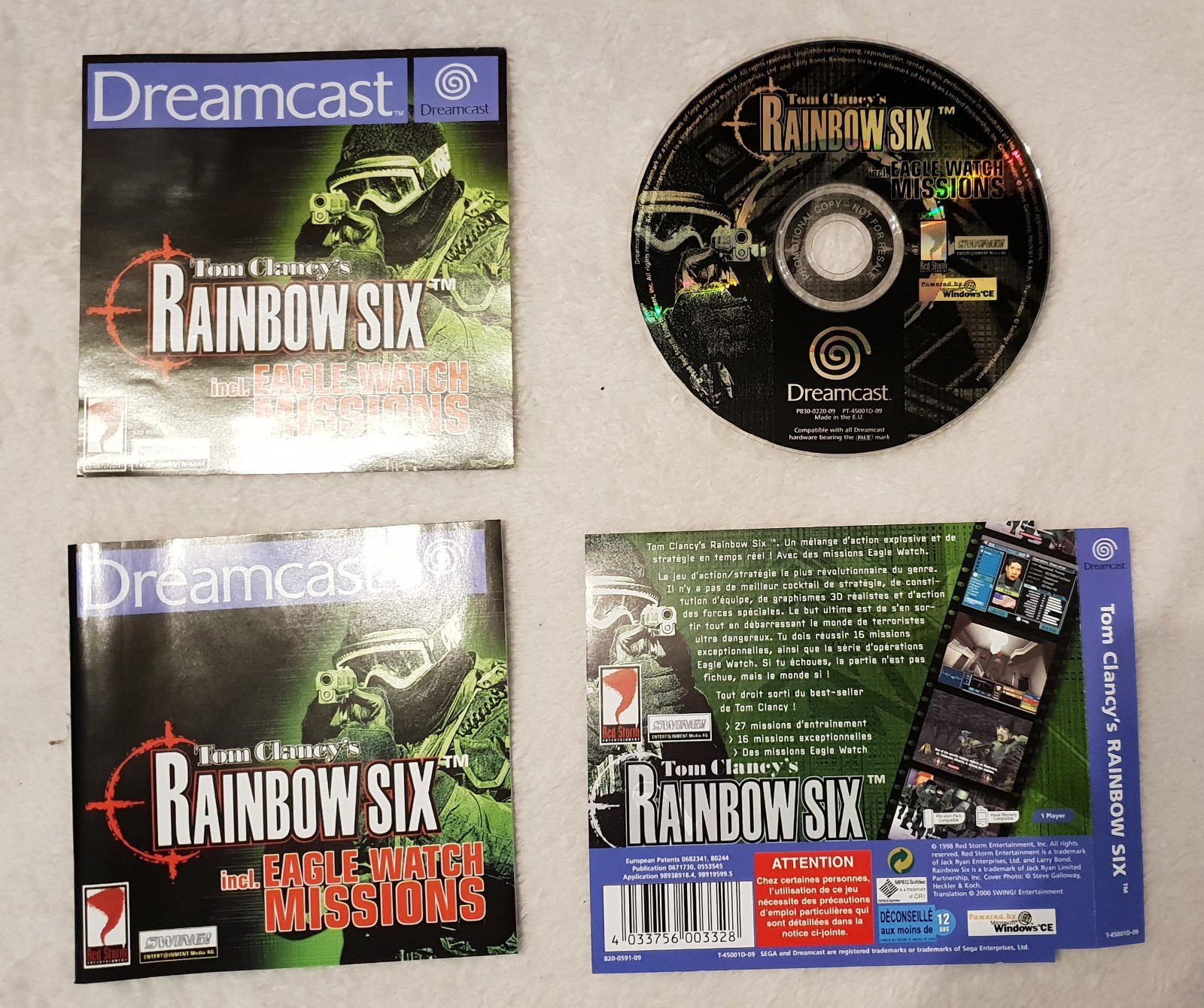 Jeu SEGA Dreamcast - Tom Clancy's Rainbow Six Eagle - Complet sans boitier NEUF