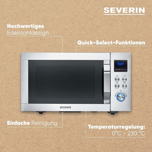SEVERIN 4-in-1 Mikrowelle „Crispy Wave“, Heißluft-Funktion bis 230°C - Bild 10 von 10