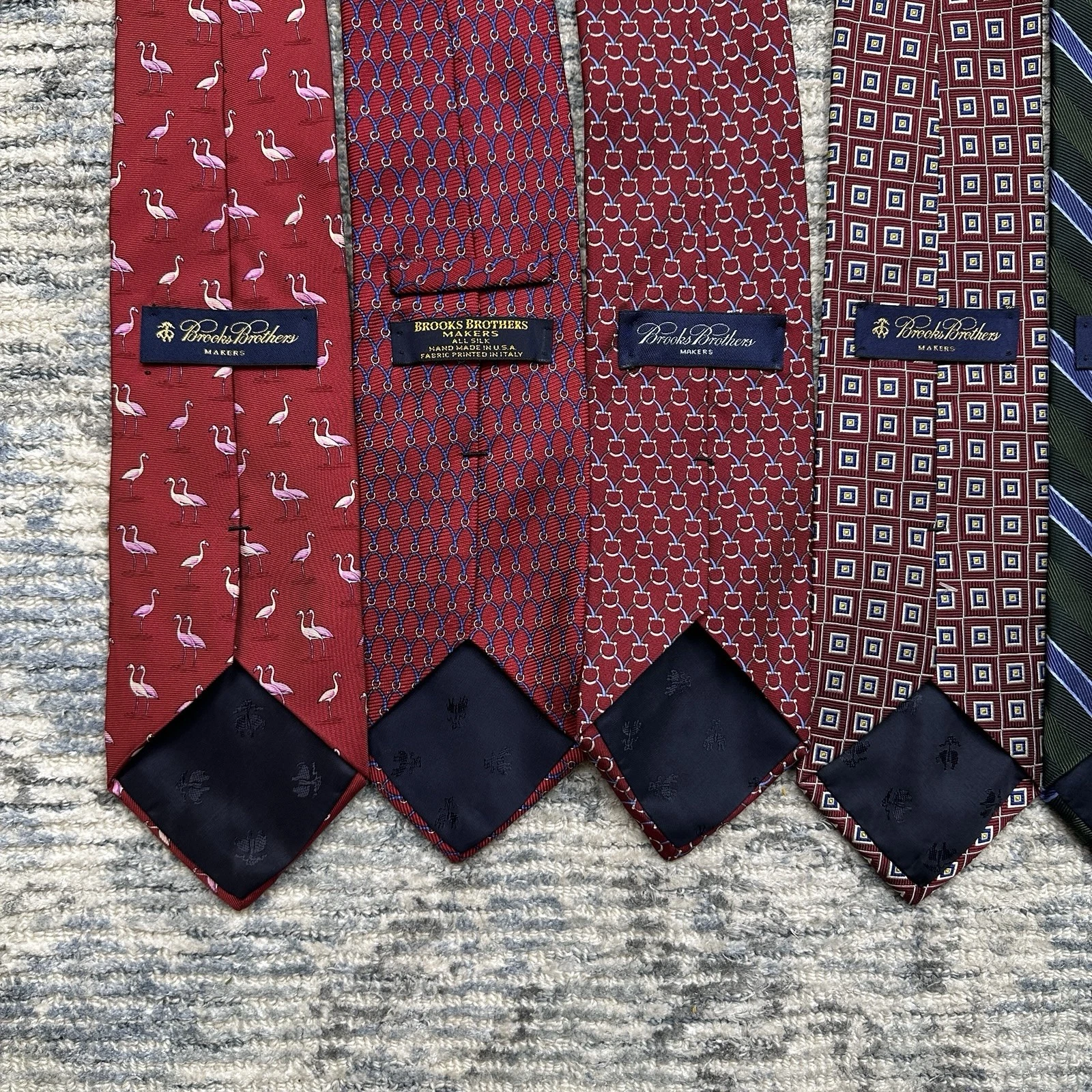 Lot of 8 Brooks Brothers Makers Silk Ties Made USA NYC Striped Geometric Dot image 9
