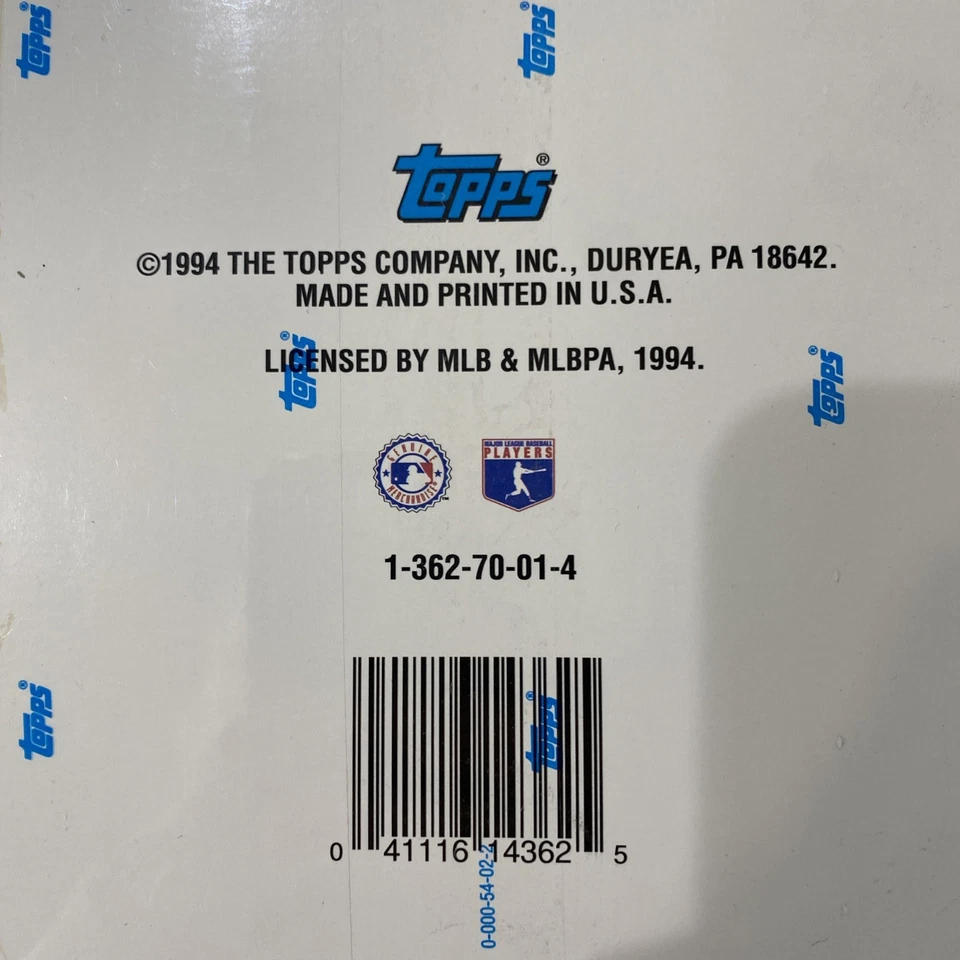 Topps 1994 Series 1 "ToppsGold & ToppsBlackGold" Baseball Cards Factory Sealed - Image 3 of 4
