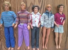 VINTAGE LOT OF 5 KEN DOLLS, w/CLOTHING MATTEL ASSORTED KEN DOLLS 80's-90's