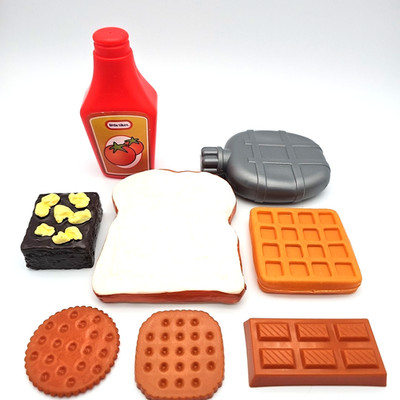 Vintage 80s 90s Little Tikes Pretend Play Food Lot Ketchup Toast Chocolate Bars