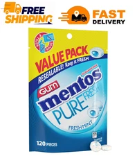 Mentos Pure Fresh Mint Sugar Free Gum Extra Value Pack, 120 Count Bag