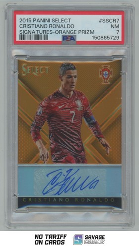 2015 Panini Select Signatures Orange Prizm Auto Cristiano Ronaldo PSA 7 /20