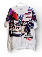 VTG 90s Rusty Wallace All Over Print Shirt Miller Lite AOP Large NASCAR USA