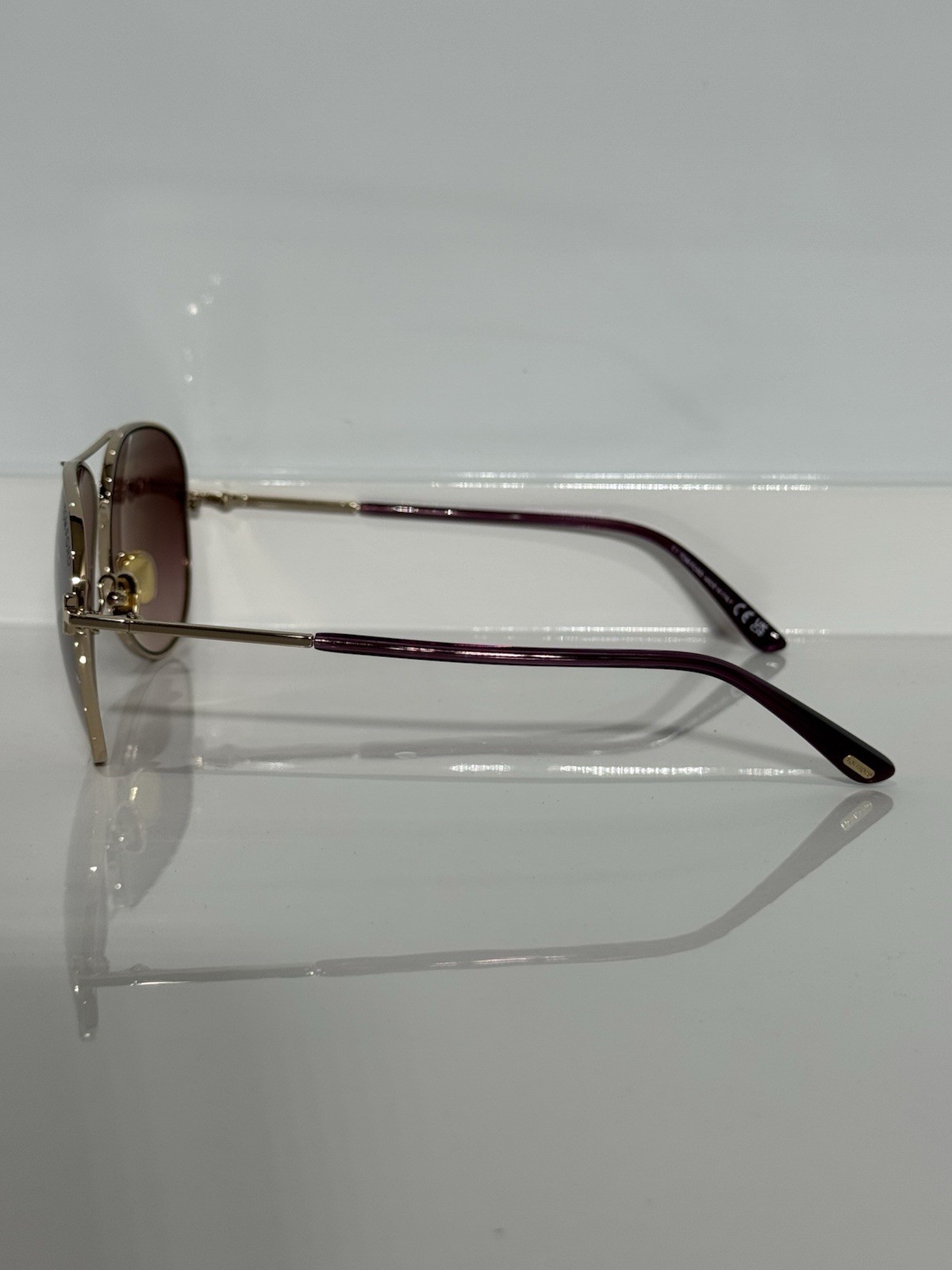 Tom Ford Clark TF823 28U Rose Gild Aviator Gradient Wine Sunglasses image 3