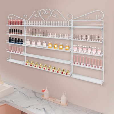 5 Tier Nail Polish Organizer Nail Salon Wall Mounted Nail Polish Storage Racks