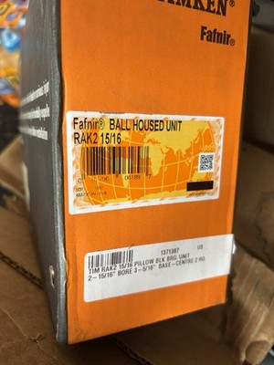 Timken Fafnir RAK 2-15/16 ID pillow block Bearing 