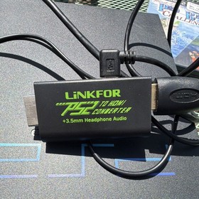 Sony PlayStation 2 SCPH-35001 Black NTSC 8MB Controllers HDMI RFU Video Cables