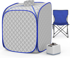Home Portable Steam Sauna Box with Steamer and Folding Chair for Relaxation