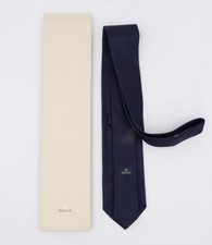 ROLEX TIE 100% SILK BLUE CORBATA ATTACHER CRAVATTA KRAWATTE EXCLUSIVE BOX NEW