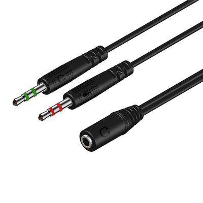 Headphone Splitter for PC 3.5Mm Female to Dual 3.5Mm Male Mic Audio Stereo Jack 