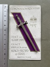 Original King Edward VIII 1937 Royal Coronation Souvenir Hat Brooch Pin Badge