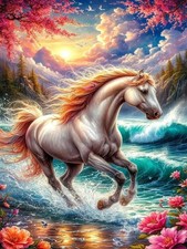 Horse Diamond Art Kits for Adults-Diamond Painting Kits for Adults-DIY Full Roun