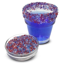 Snowy River Americas Kosher Cocktail Sugar, All Natural Red, White & Blue, 8oz