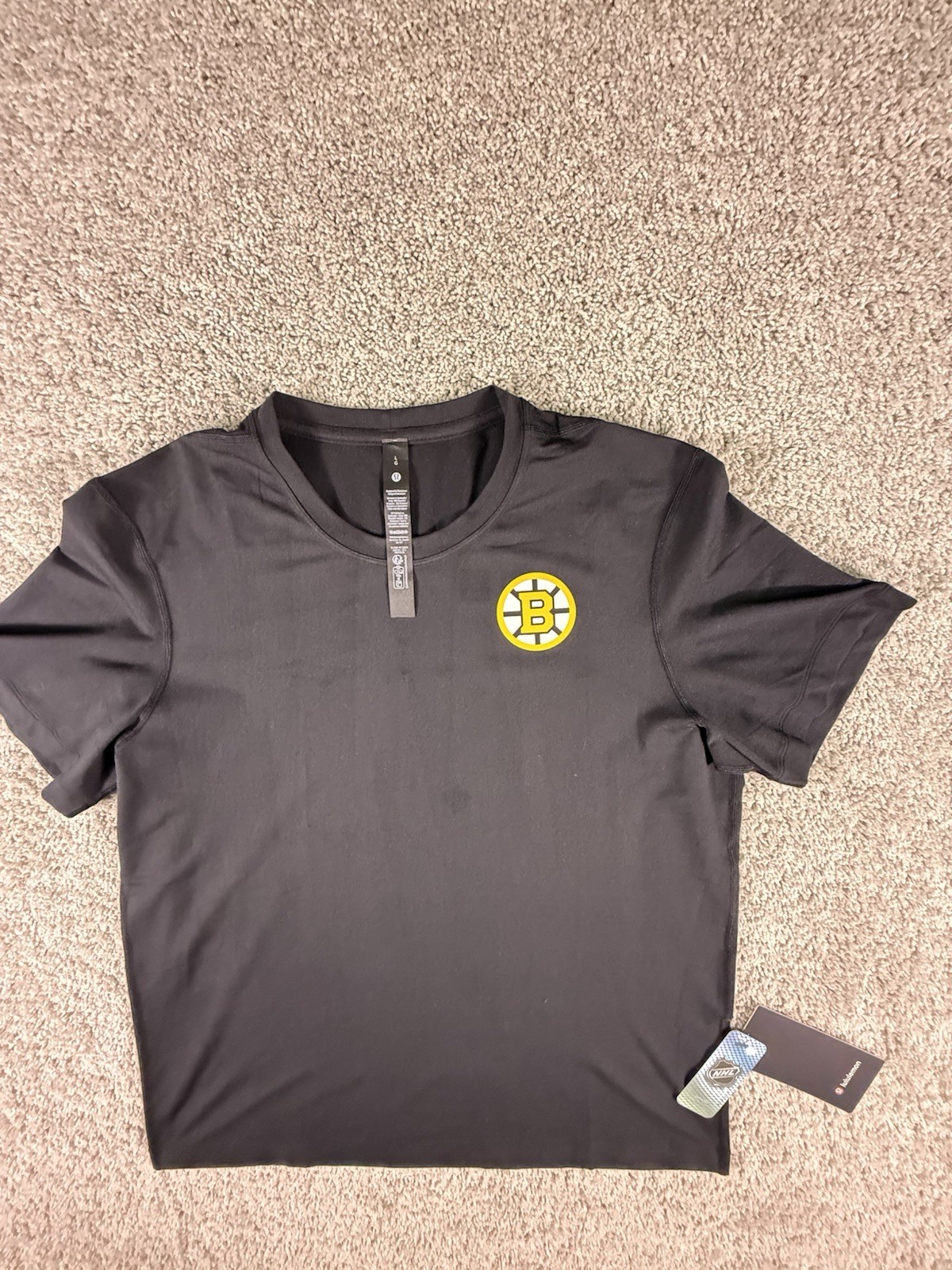 NWT NHL Lululemon Boston Bruins Black T Shirt Size Large