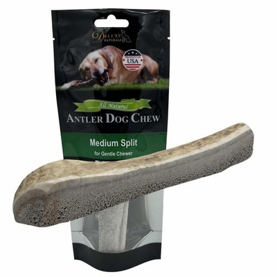 Medium Split Elk Antler Dog Chew  Natural Dental Treat for Small Dogs 5.57''