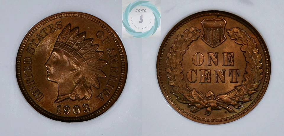 1903 1C Indian Head Cent NGC MS 65 RB w/CAC - Creamy Satin Red Surfaces!!! - Image 4 of 4