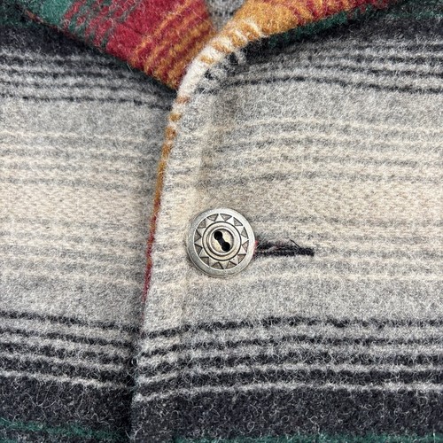 Vtg Woolrich Barn Coat Mens Large Striped Aztec Southwestern Wool Blend USA Made - Picture 3 of 10