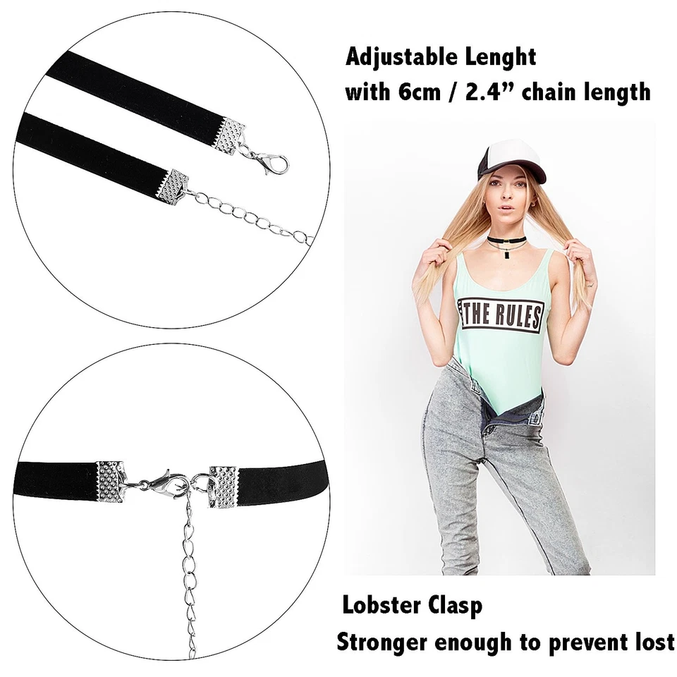 44 Piezas Gargantilla Collares para Mujer Negro Gargantilla Conjunto Tatuaje Gargantilla Collar Cla... Foto 4 de 4