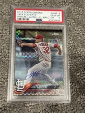 2018 Topps Chrome Gold X-fractor RC Auto Jack Flaherty /125 PSA 10 Tigers