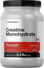 Creatine Monohydrate Powder | 2.2lbs | Purity Tested | Vegetarian | by Horbaach