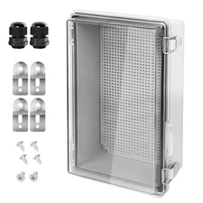 Electrical Box, IP67 Waterproof Hinged Clear Cover Stainless Steel Latch Junc...