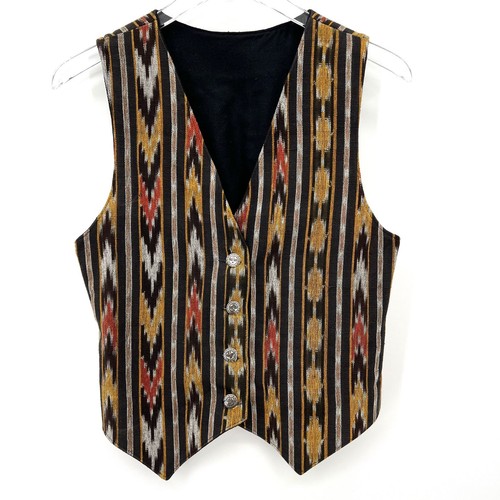 Vintage Southwestern Vest Womens Size S Boho Aztec Tapestry Western Cowgirl