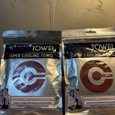Lot Of 2, Cool Towel, Super Cooling Towel, Pink  Red 40  x 12  , NEW