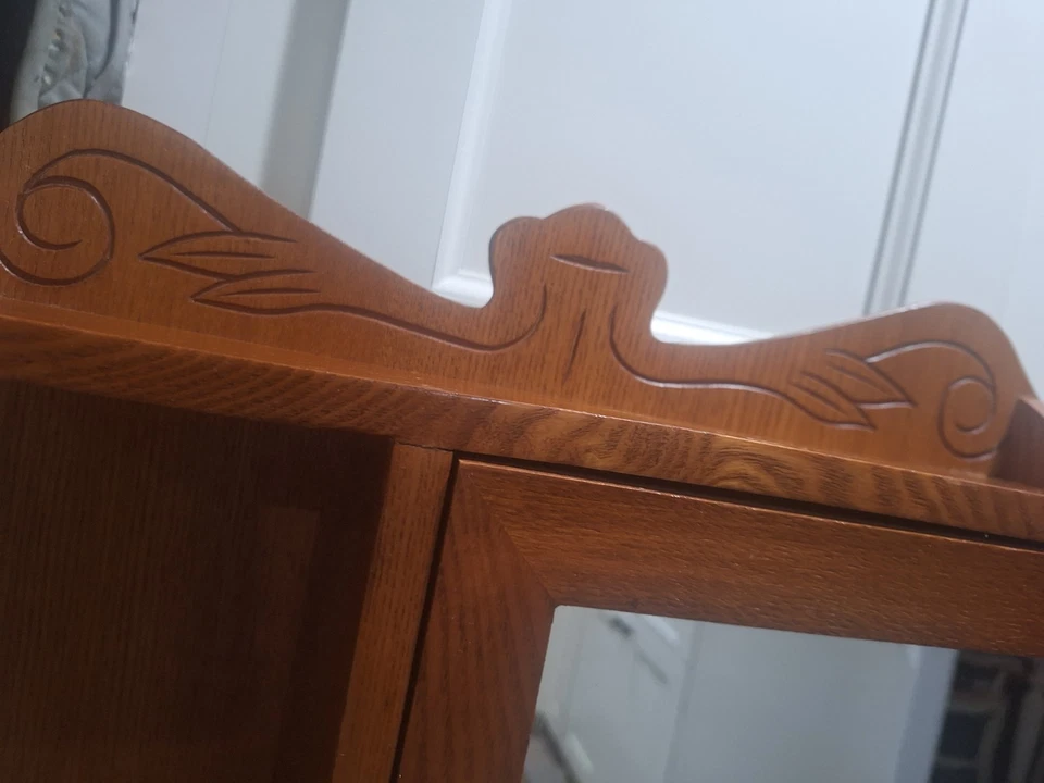 Antiguo boticario vintage roble boticario botiquín rústico espejo montaje en pared Foto 4 de 4