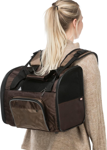 28871 Deluxe Zaino per Trasporto Cane/Gatto, Marrone / Beige, 41 X 30 X 21 Cm - Foto 8 di 12