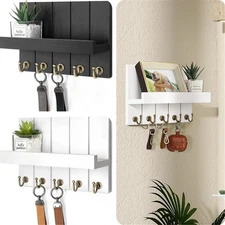 Key Holder for Mail Organizer Wall Mount with 5 Key Hooks for Modern Essentials