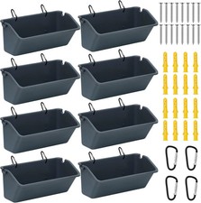 8 Pack 5 Quart Hanging Chicken Feeders Trough Goat Feeder Duck Water with Metal