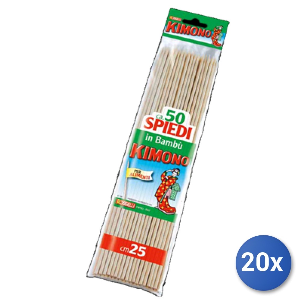 20X Paquete Kimono 50 Palillos De Diente Brocheta Cm.25