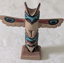 Tlingit Totem - Thunderbird Bear 1987 Ivory Jacks - Alaska Folk Art Tlingit Totem - Thunderbird Bear 1987 Ivory Jacks - Alaska Folk Art