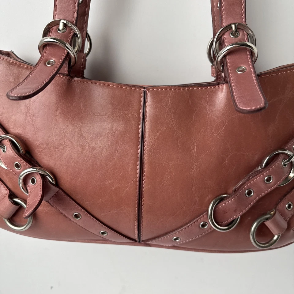 Bolso de hombro vintage Y2K Rina Rich rosa malva Foto 2 de 4