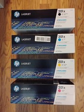 HP 201X High Yield Toner Set Black Cyan Magenta Yellow OEM CF400X,401X,402X,403X