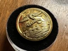 Original Civil War Federal Engineer Essayons Coat Button, D Evans, Gilt, Non Dug