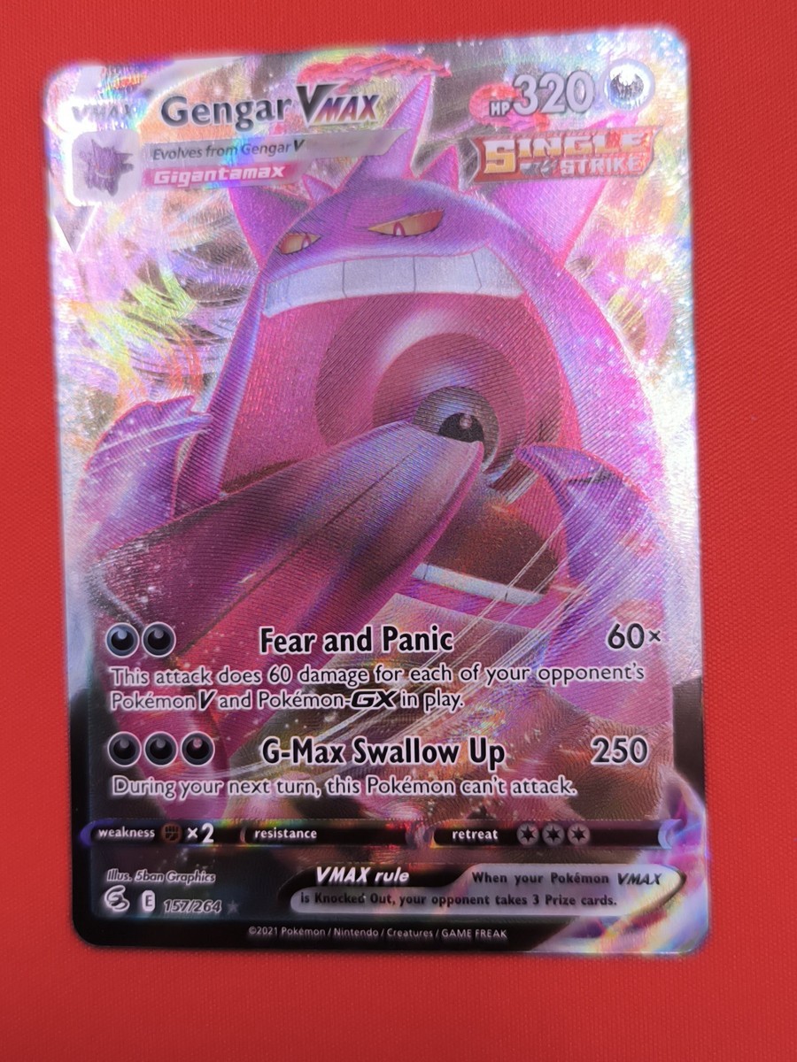 Gengar VMAX 157/264 Fusion Strike Full Art Ultra Rare Holo Pokemon