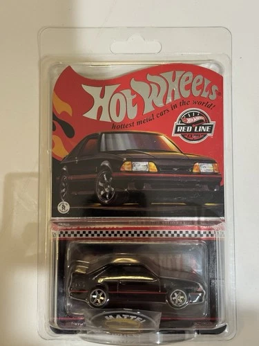 🔥Hot Wheels Red Line Club 1:64 1993 Ford Mustang Cobra R Black Red Diecast Car