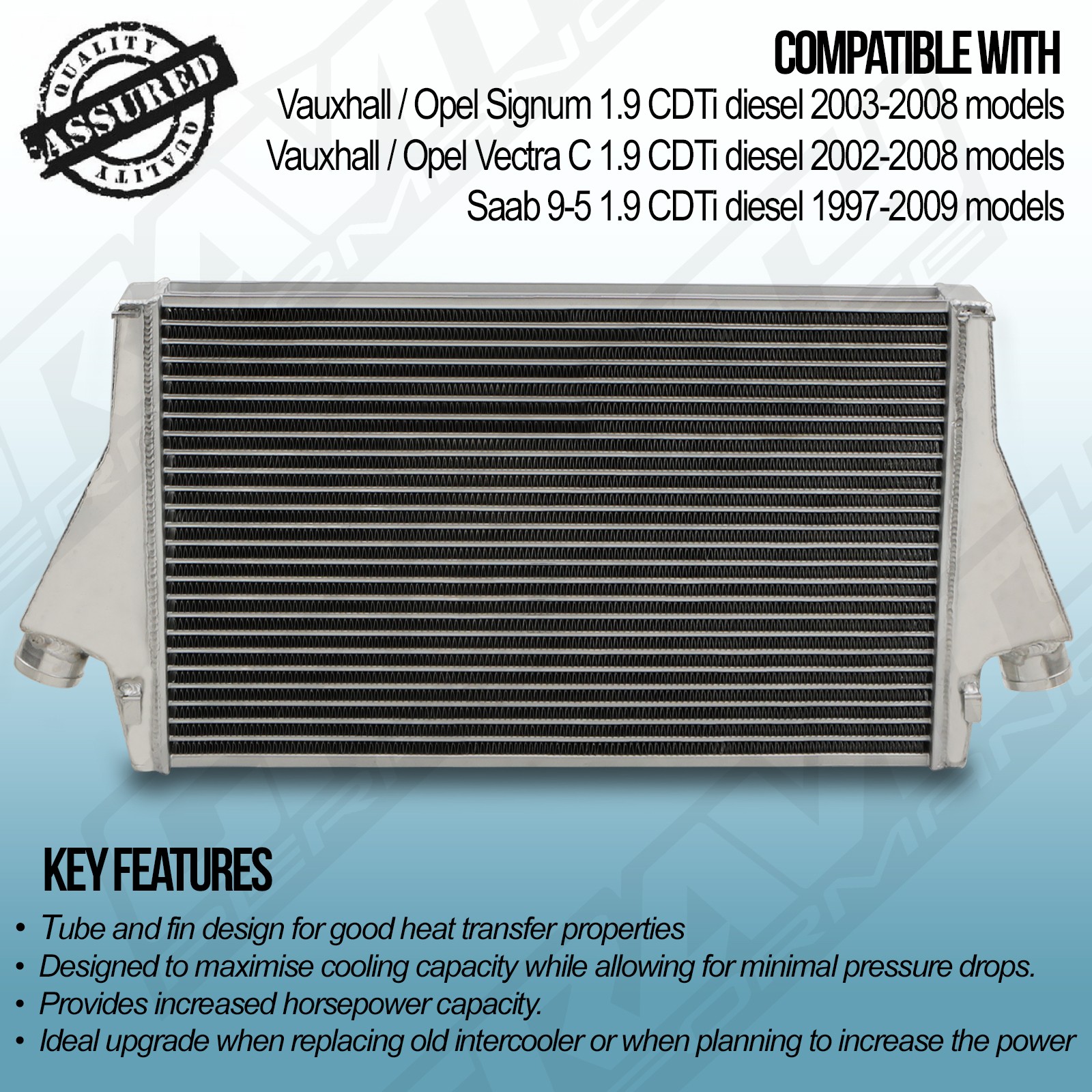 INTERCOOLER ATTACCO ANTERIORE IN LEGA FMIC PER SAAB 9-3 YS3F 1.9CDTI foto 2