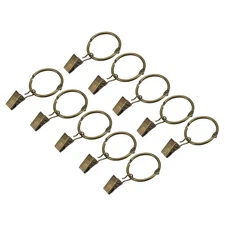 Curtain Rings with Clips, 36pcs - 1.5 Inch Curtain Clip Rings Hooks (Bronze)