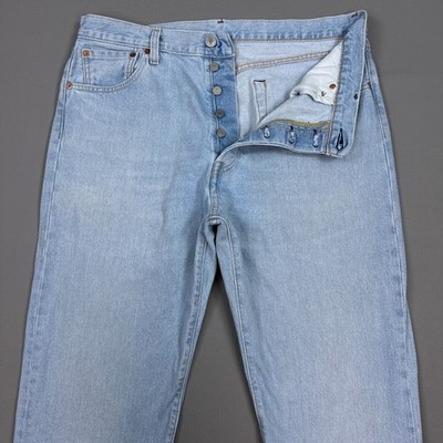 Levis 501 Jeans Mens 36x36 Blue Button Fly Pants Big E Premium Modern Stretch