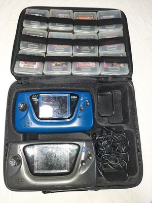 2 Sega Game Gear Handheld Video Game w/12 Games Cases PARTS/REPAIR LOT
