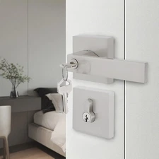 Front Entry Door Handle Lock Set, Door Handle Lock, Door Lock silver