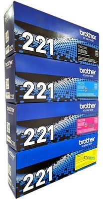 Brother TN221 Toner Cartridge Set   CMYK (Black, Cyan, Magenta, Yellow)