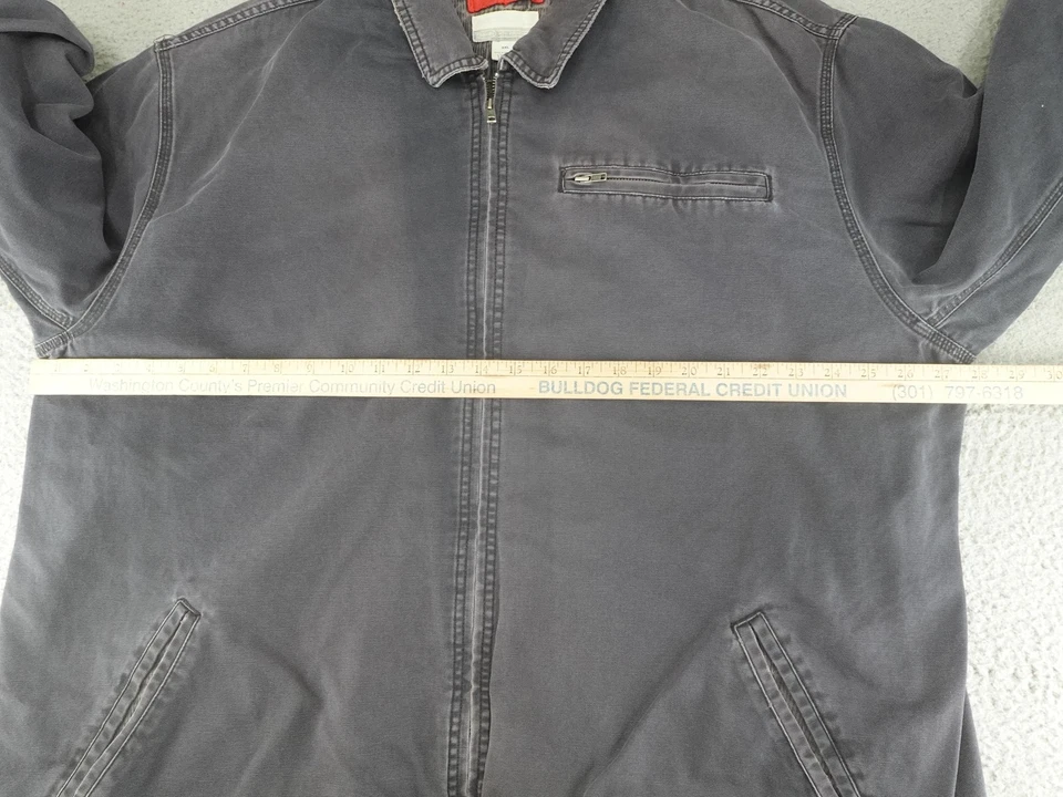 Vintage Old Navy Detroit Style Jacket Mens 2XL Gray Canvas Sherpa Fleece Lined - Image 2 of 4