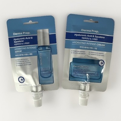 2x Derma Prep Hyaluronic Acid Squalane Hydrating Serum + Cream Korean Set