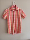 Vintage Prada Men's Button Down Shirt Sleeve Plaid Shirt Sx 40-15 3/4 Small Flaw