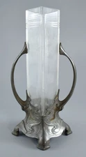 ANTIQUE ART NOUVEAU PEWTER WMF ? BUD VASE c1900